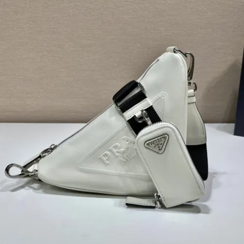 Prada Mens Womens Bags Shoulder Messenger Bags Handbags Luxury Brand Prada Triangle leather shoulder bag with Original Box 1BH190_2BYA_F0009_V_BRO