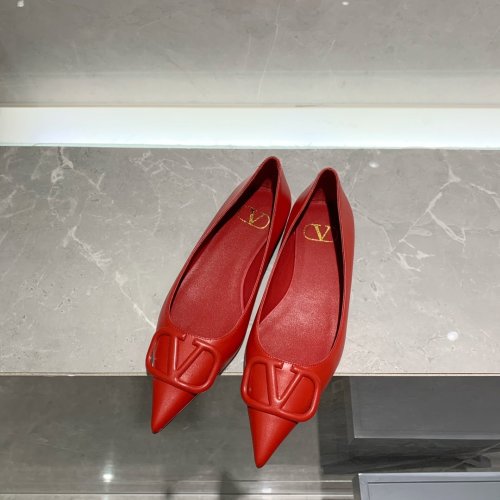 Valentino Women Shoes Mule Flip Flop Sandals VLOGO SIGNATURE CALFSKIN PUMP FLAT with Original Box Luxury Brand