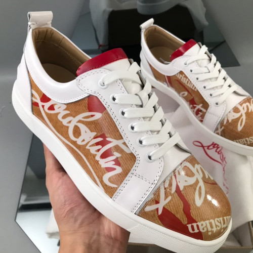 Christian Louboutin Mens Shoes Luxury Brand Red Bottom Design Louis Junior Spikes Flat with Original Box CL sneakers