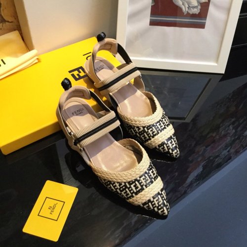 Fendi Womens Shoes COLIBRÌ Raffia Slingbacks 2.0cm