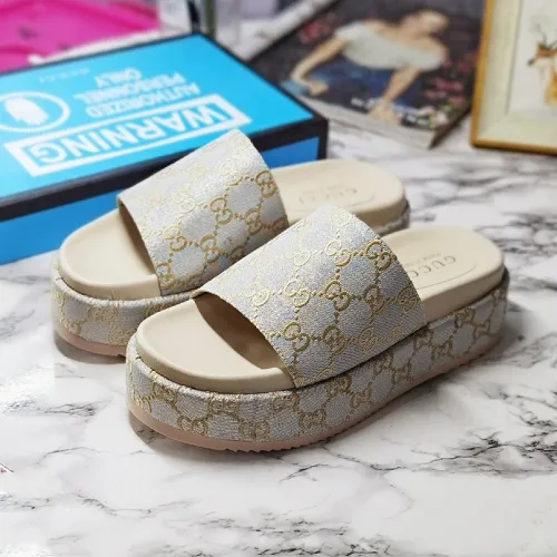 Gucci Mens Shoes Sandals Slides Slippers Luxury Brand Thick Sole Design with Original Box