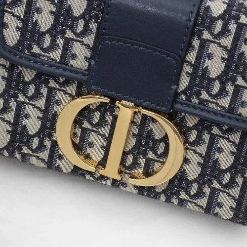 Dior Womens Bags Crossbody Bags 30 MONTAIGNE BOX BAG Blue Dior Oblique Jacquard