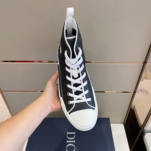 Dior Mens Shoes Sneakers Casual Luxury Brand B23 HIGH-TOP SNEAKER Dior Oblique Canvas with Original Box 3SH118ZMK_H761
