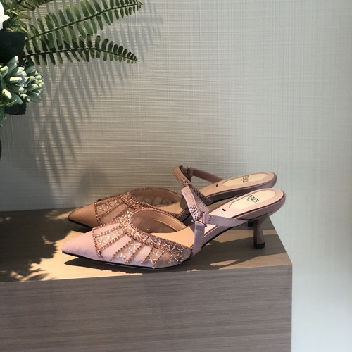 Fendi Womens Shoes Mid Heels Mules Sandals