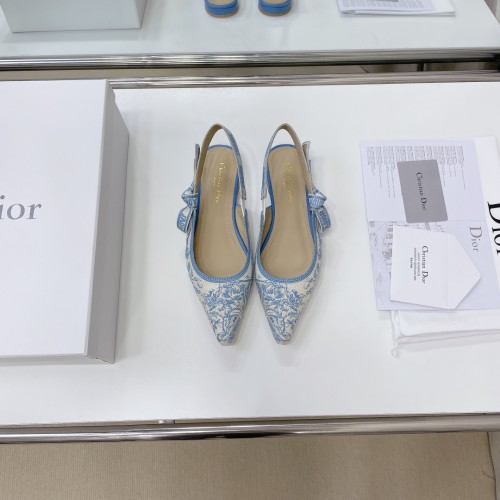 Dior Women Shoes Pumps Luxury Design Fashion Type High Heel Shoes for Wedding Style J'ADIOR SLINGBACK PUMP Cotton Embroidery with Micro Houndstooth Motif with Original Box