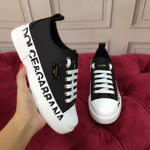 Dolce&Gabbana Womens Shoes Sneakers Fashion Type Luxury Brand Calfskin Portofino light sneakers with logo-detailed plate and logo print with Original Box CK1886AO51589690