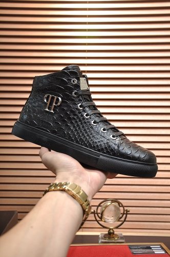 Philipp Plein Men Shoes Sneakers High Top Sneaker Fashion Design Luxury Brand Ankle Boots with Original Box