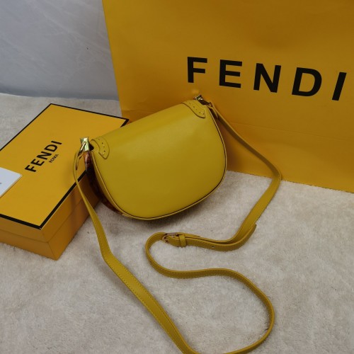 Fendi Womens Bag Crossbody Bag Moonlight Yellow Leather Bag 8BT346ABVLF119X