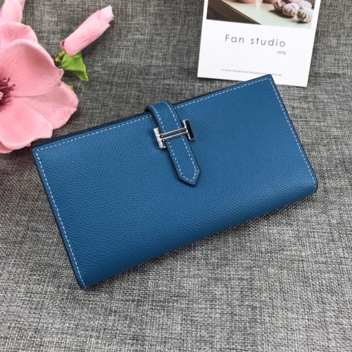 Hermes Womens Mens Wallets Purse Bearn Clutch Leather Design Coin Bag with Original Box