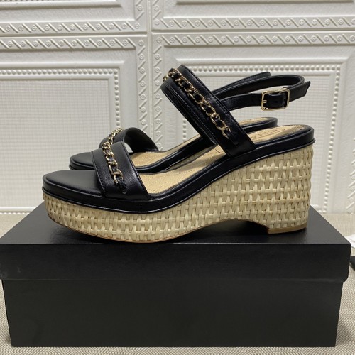 Chanel Womens Shoes Fashion Pumps Wedge Sandals