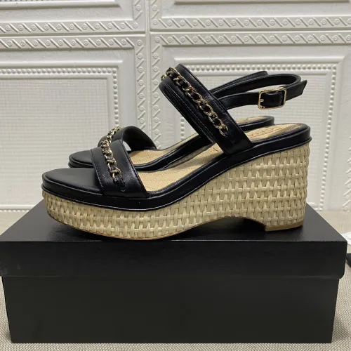 Chanel Womens Shoes Fashion Pumps Wedge Sandals