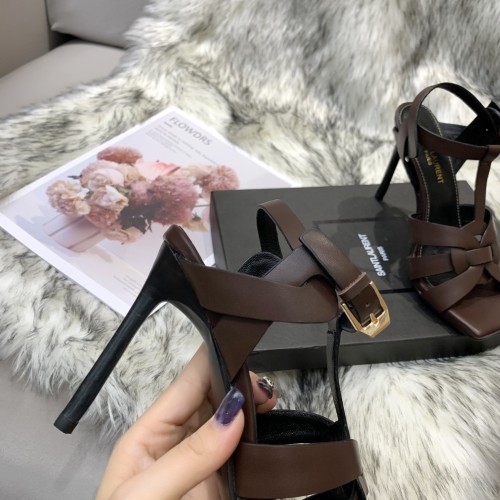 Saint Laurent YSL Womens Shoes TRIBUTE SANDALS IN SMOOTH LEATHER 10cm 620673DWE006023