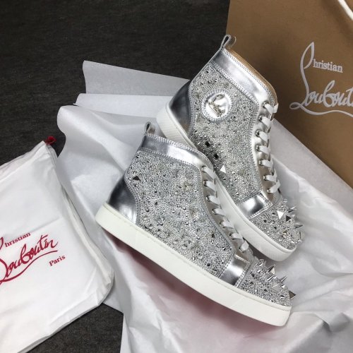 Christian Louboutin Mens Shoes Luxury Brand Red Bottom Design Louis Junior Spikes Flat with Original Box CL sneakers