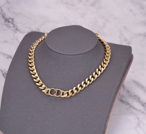 Dior Luxury Womens Necklace Choker PETIT CD CHOKER NECKLACE Gold-Finish Metal with Original Box N1296PTCMT_D300