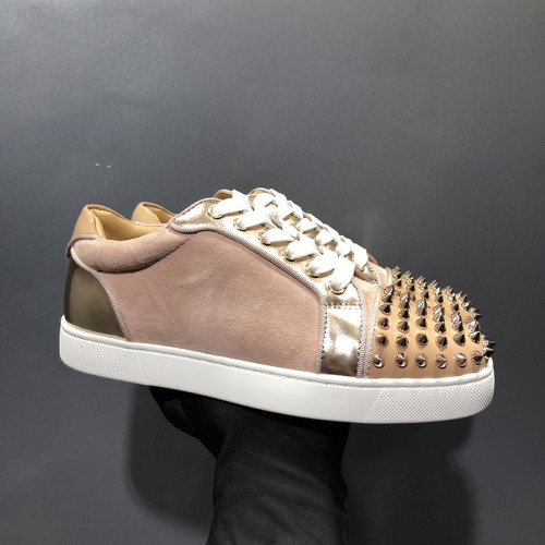 Christian Louboutin Mens Shoes Luxury Brand Red Bottom Design Louis Junior Spikes Flat with Original Box CL sneakers