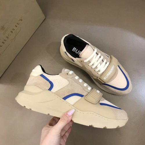 Burberry Mens Shoes Sneakers Fashion Type Luxury Brand Vintage Check Cotton Sneaker with Original Box
