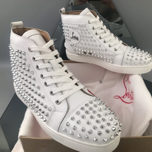 Christian Louboutin Mens Shoes Luxury Brand Red Bottom Design Louis Junior Spikes Flat with Original Box CL sneakers