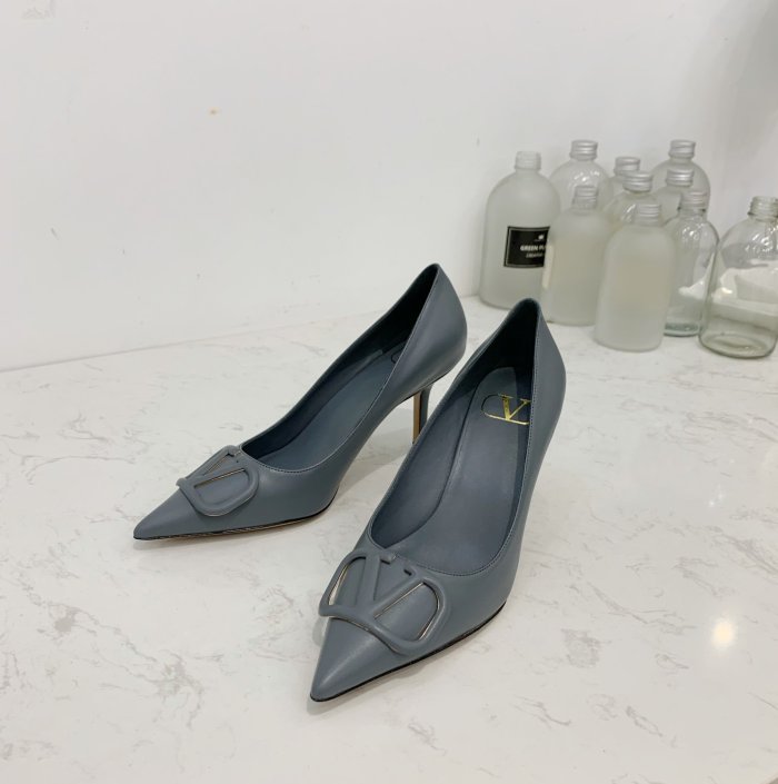 Valentino Women Shoes Mule Flip Flop Sandals VLOGO SIGNATURE CALFSKIN PUMP 80MM Luxury Brand with Original Box