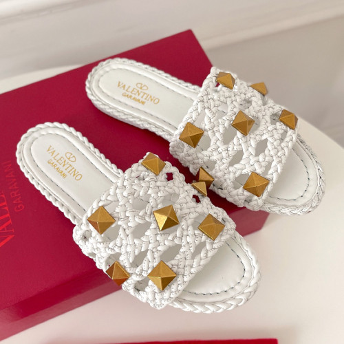 Valentino Women Shoes Mule Flip Flop Sandals ROMAN STUD SLIDE SANDAL IN QUILTED NAPPA with Original Box Luxury Brand