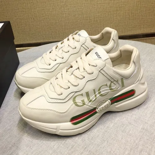 Gucci Women Shoes Women's Rhyton Gucci logo leather sneaker Luxury Brand with Original Box 528892 DRW00 9522