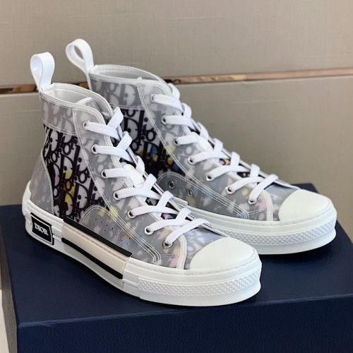 Dior Mens Shoes Sneakers Casual Luxury Brand B23 HIGH-TOP SNEAKER Dior Oblique Canvas with Original Box 3SH118ZMK_H761