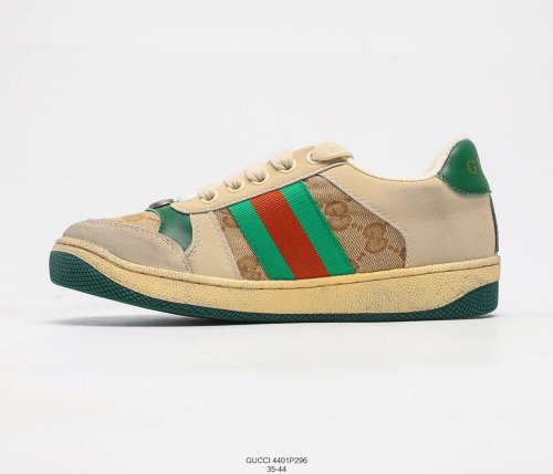 Gucci Distressed Screener Sneakers Men Womens Shoes 4401E296