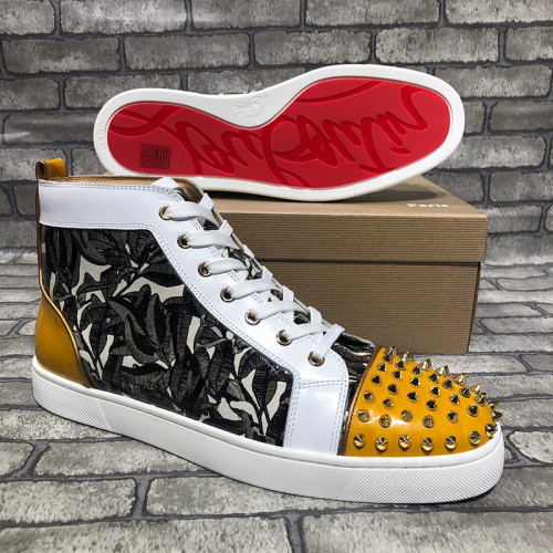 Christian Louboutin Mens Shoes Luxury Brand Red Bottom Design Louis Junior Spikes Flat with Original Box CL sneakers