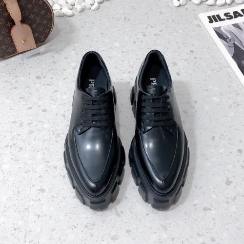 Prada Women Shoes Casual Design Luxury Brand Monolith brushed leather pointed loafers 1D663M_055_F0002_F_055 with Original Box