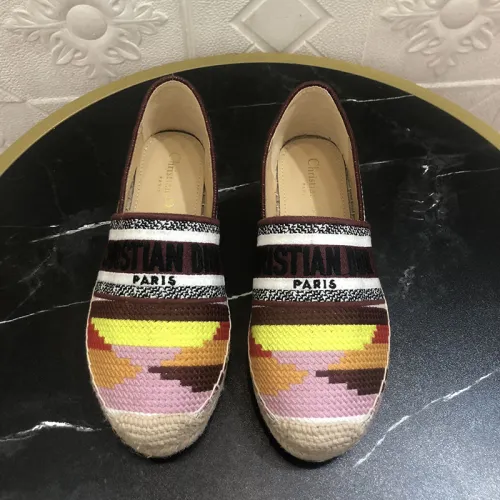 Dior Women Shoes Luxury Brand Design Dior Espadrille Nude Mesh Embroidery Womens Shoes with Original Box