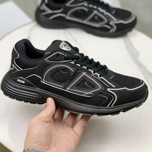 Dior Womens Shoes Sneakers Luxury Brand Christian Dior B30 SNEAKER Black Mesh and Technical Fabric Unisex Design with Original Box 3SN279ZRF_H900