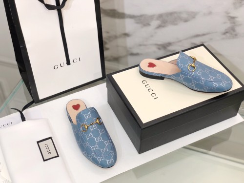 Gucci Womens Shoes Casual Loafers Design Luxury Brand Leather Women's jumbo GG Princetown slipper with Original Box 475094 UKO60 2588