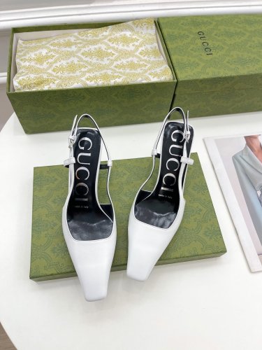 Gucci Womens Shoes Slingback Pumps 7.5cm Heel Luxury Brand Wedding Fashion Shoes for Women with Original Box