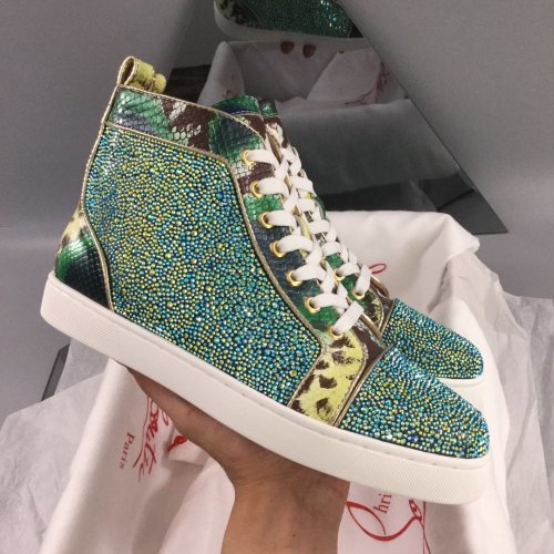 Christian Louboutin Mens Shoes Luxury Brand Red Bottom Design Louis Junior Spikes Flat with Original Box CL sneakers