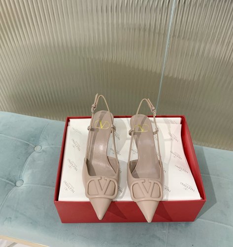 Valentino Women Shoes Mule Flip Flop Sandals VLOGO SIGNATURE CALFSKIN SLINGBACK PUMP 80 MM / 3.15 IN. ZW2S0R01MZFP45 with Original Box