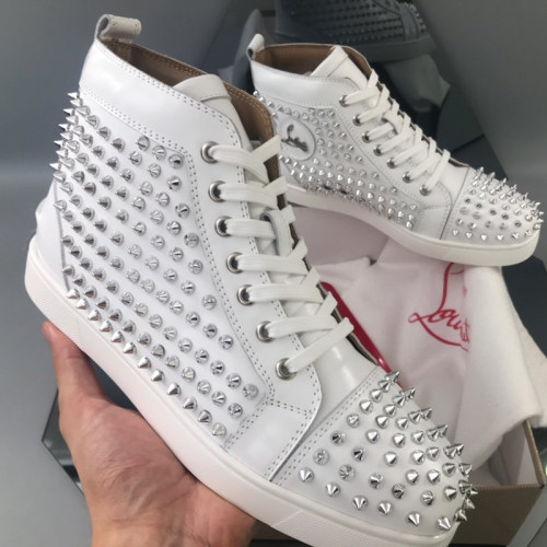 Christian Louboutin Mens Shoes Luxury Brand Red Bottom Design Louis Junior Spikes Flat with Original Box CL sneakers