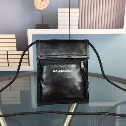 Balenciaga Mens Bags Luxury Brand MEN'S EXPLORER SMALL POUCH WITH STRAP IN BLACK Explorer Small Pouch With Strap in black Arena lambskin