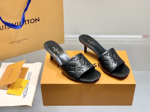 Louis Vuitton Womens Shoes Pumps Sandals Leather Design Luxury Brand Fashion Sandals with Original Box 5.5cm Heel
