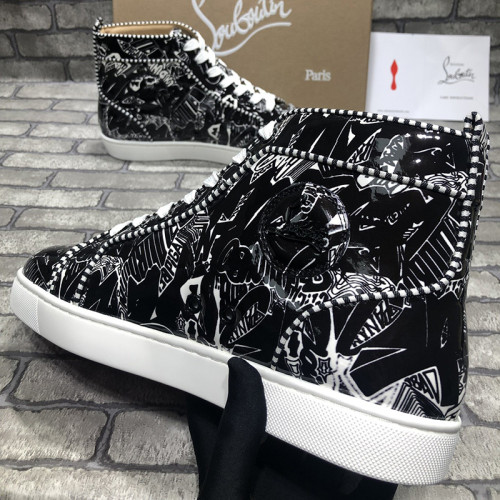 Christian Louboutin Mens Shoes Luxury Brand Red Bottom Design Louis Junior Spikes Flat with Original Box CL sneakers