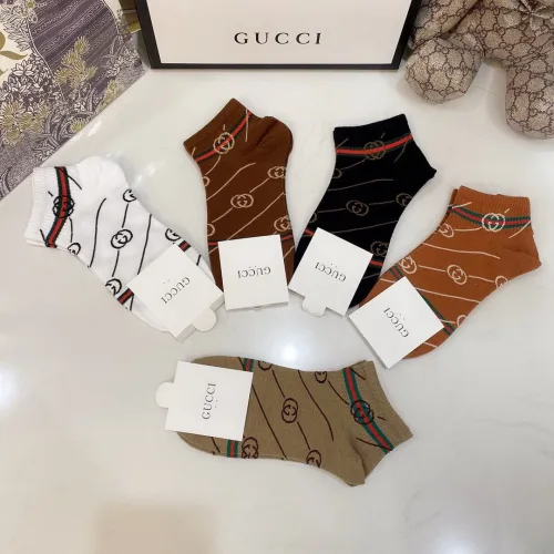 Gucci Socks 5 Pairs with Original Box Luxury Brand Breathable Gucci Sock
