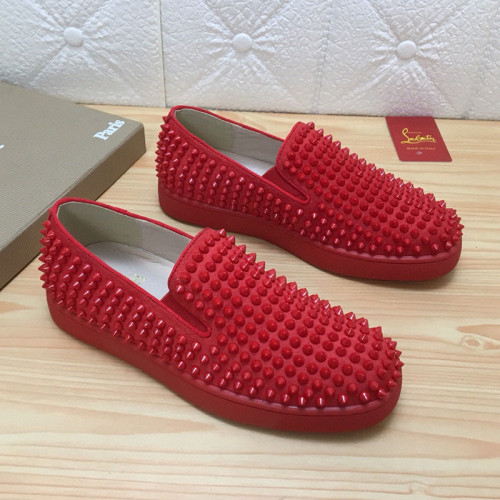 Christian Louboutin Mens Shoes Luxury Brand Red Bottom Design Roller-Boat Mens Flat