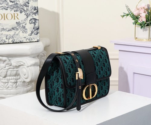 Dior Womens Bags Crossbody Bags Luxury Brand 30 Montaigne Bag Green Dior Oblique Jacquard with Original Box