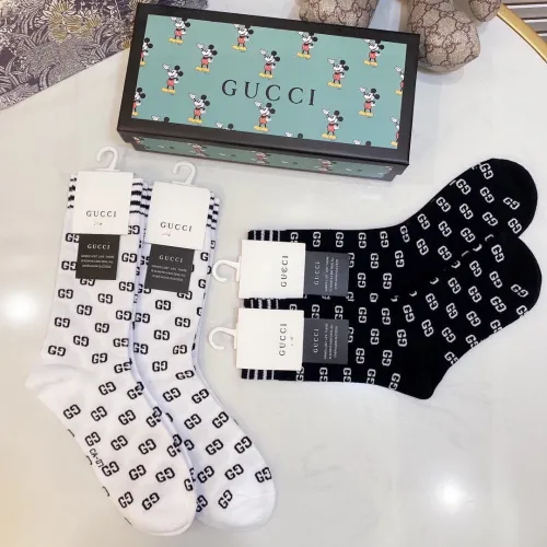Gucci Socks 4 Pairs with Original Box Luxury Brand Breathable Gucci Sock