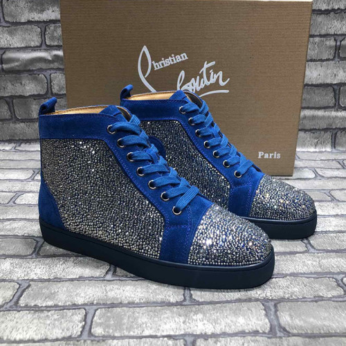 Christian Louboutin Mens Shoes Luxury Brand Red Bottom Design Louis Junior Spikes Flat with Original Box CL sneakers