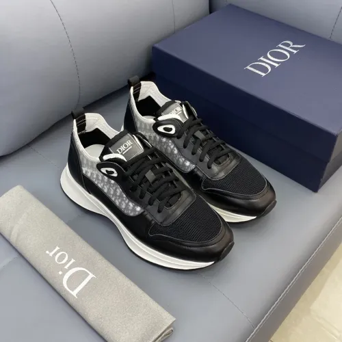 Dior Men Shoes Fashion B25 RUNNER SNEAKER Black Dior Oblique Canvas And Suede with Original Box