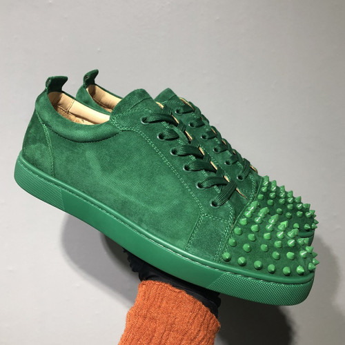 Christian Louboutin Mens Shoes Luxury Brand Red Bottom Design Louis Junior Spikes Flat with Original Box CL sneakers