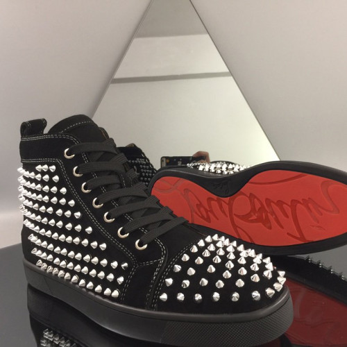 Christian Louboutin Mens Shoes Luxury Brand Red Bottom Design Louis Junior Spikes Flat with Original Box CL sneakers