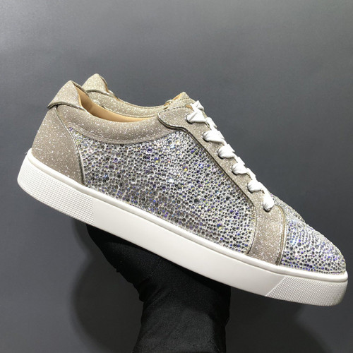 Christian Louboutin Mens Shoes Luxury Brand Red Bottom Design Louis Junior Spikes Flat with Original Box CL sneakers