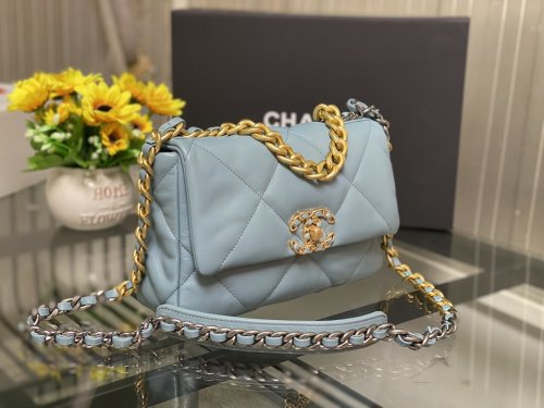 Chanel Womens Bags Shoulder Messenger Bags Chanel 19 Flap Bag Luxury Brand with Original Box