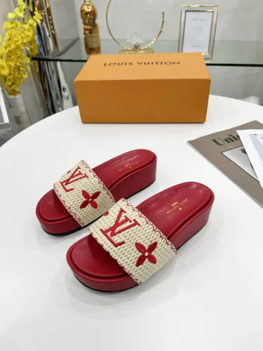 Louis Vuitton Womens Shoes Sandals Slippers Luxury Brand Louis Vuitton JUMBO FLATFORM MULE with Original Box 1A9QYY