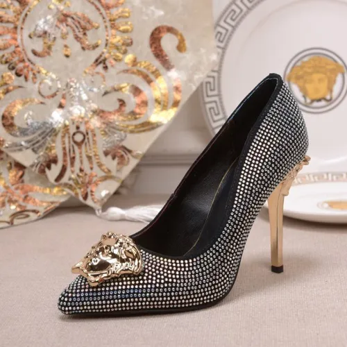 Versace Brand Womens Sandals Shoes Leather Big Size LA MEDUSA PATENT SAFETY PIN LEATHER PUMPS High Heel Design Luxury Brand Sandals for Women
